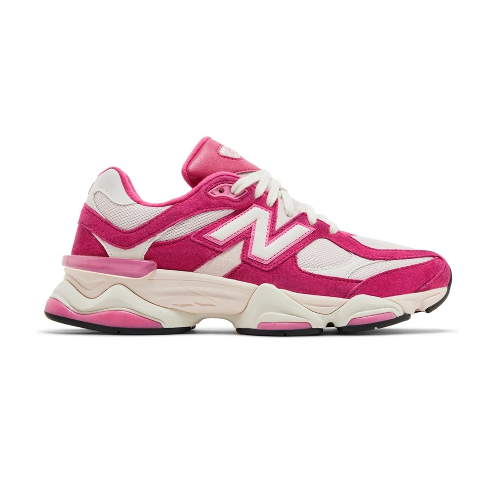New Balance Women's Fuchsia and Cream Sneakers